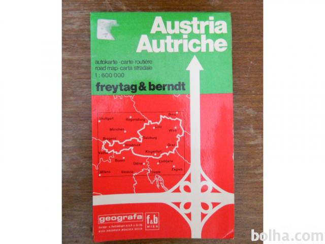 Karta Avstrije, avtokarta, zemljevid