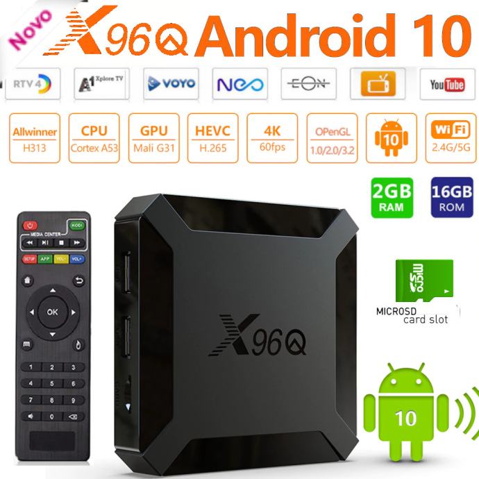Android box Androidom 10 Kodi 18/19/20 predvajalnik 4K X96Q 2 16GB
