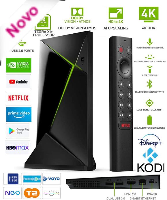 Nvidia Shield Pro TV Android 11 KODI T2 EON NEO HBO PRIME RTX igranje
