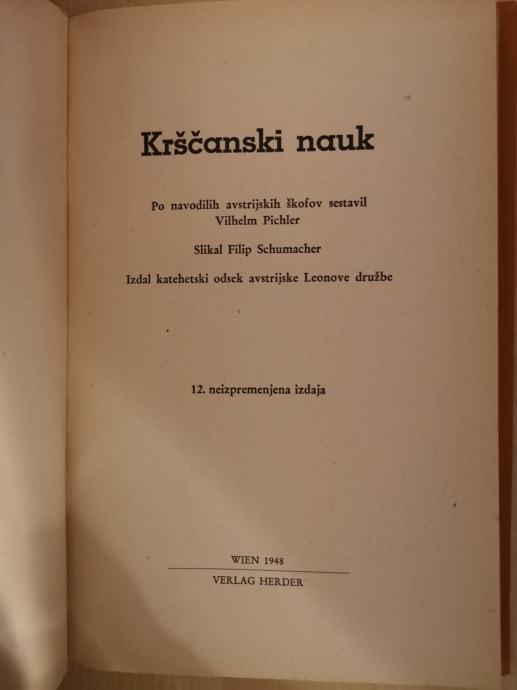 Krščanski nauk , Dunaj, 1948