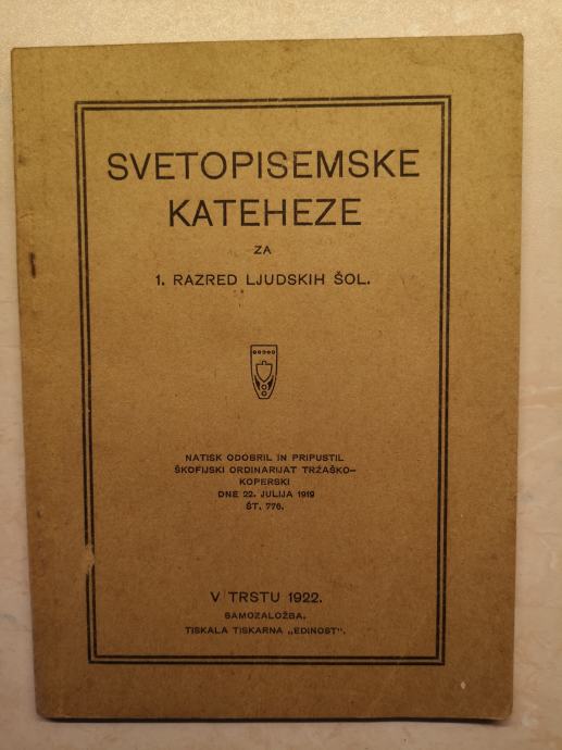 Svetopisemske kateheze za 1. razred, Trst, 1922