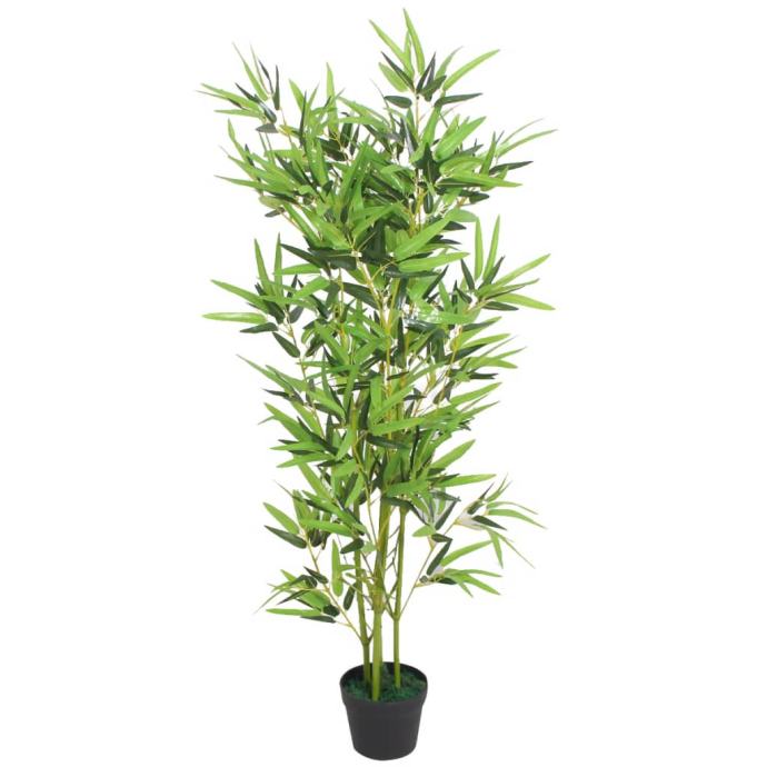 Umetna rastlina bambus v loncu 120 cm zelene barve
