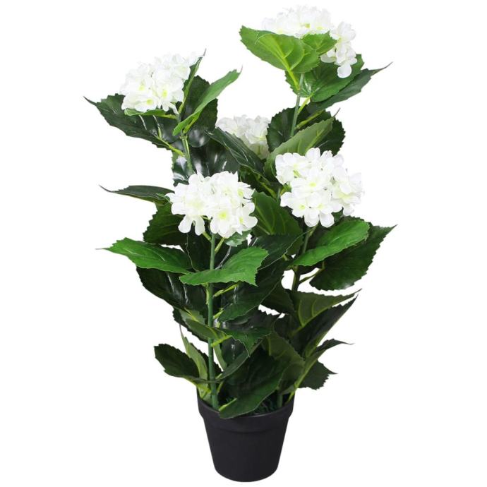 Umetna rastlina hortenzija v loncu 60 cm bela