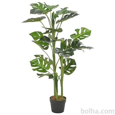 vidaXL Umetna rastlina monstera z loncem zelena 100 cm