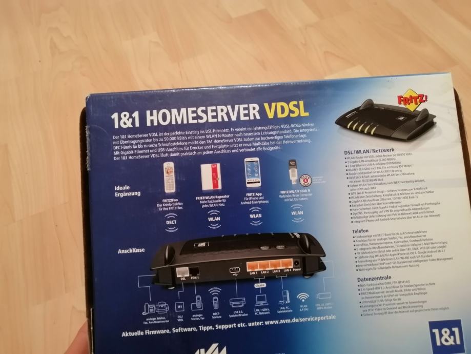 Wifi router in home server Fritzbox 7362 SL (podpira OpenWRT)