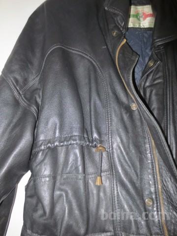 Moška črna ,usnjena,zimska jakna št. L-XL -VERA PELLE