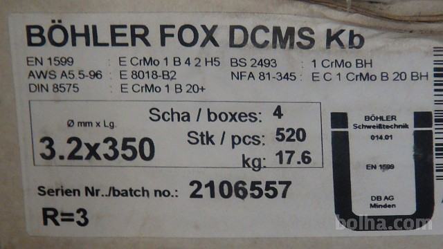 Elektrode BÖHLER FOX DCMS Kb 2,5 3,2 in 4 mm