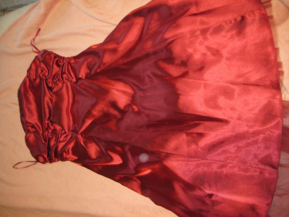 Svečana obleka-temno rdeča, srednje dolga, LISSA, VEL.36