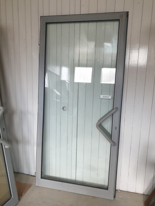 2x ALU masivna vhodna vrata za poslovno stavbo / krila brez podbojev