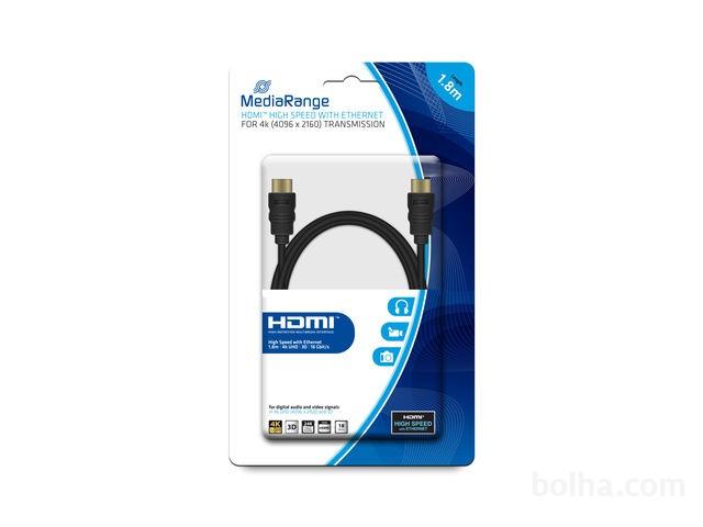 MediaRange HDMI kabel z Ethernetom, 18Gbit, 4k UHD