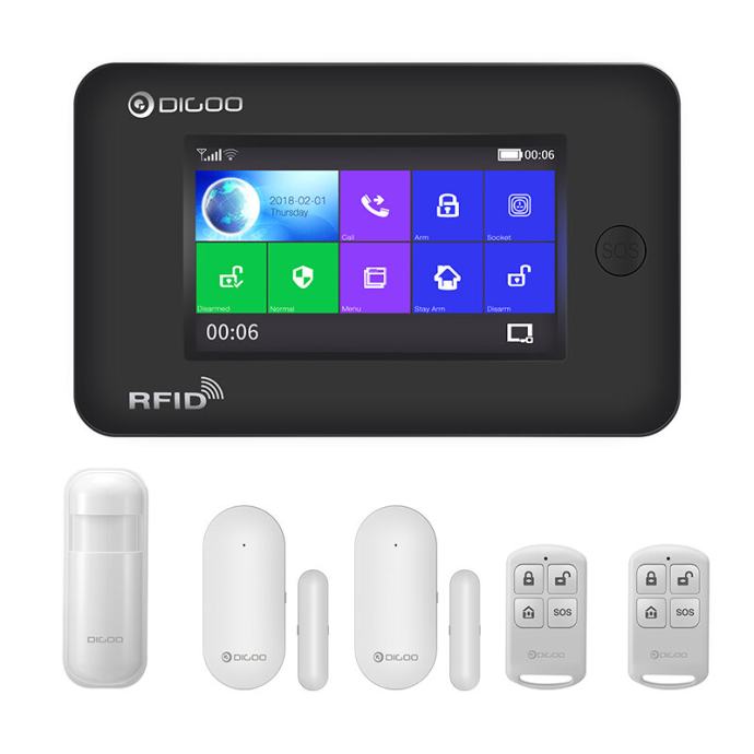 DIGOO DG-HAMA All Touch Screen 433MHz 2GGSMWIFI Alarm komplet kit