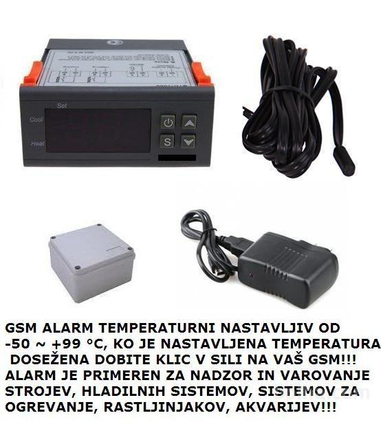 GSM DIGITALNI TERMOSTAT -50 ~+120 °C, KLIC V SILI NA GSM