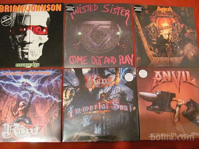 AC/DC, Magnum,Twisted sister, Riot, Anvil, metal plošče LP