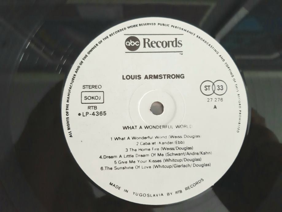 Louis Armstrong ‎ What A Wonderful World LP