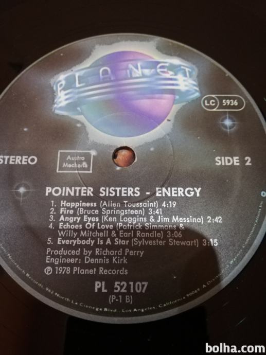 Pointer Sisters ‎– Energy - Fire