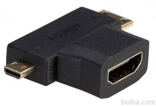 Adapter Akyga HDMI/miniHDMI/microHDMI