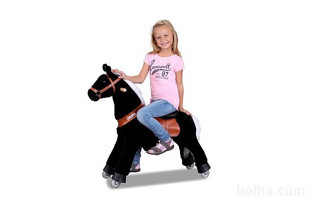 Otroški konjiček konj na kolesa kolo poganjavček Black VELIK
