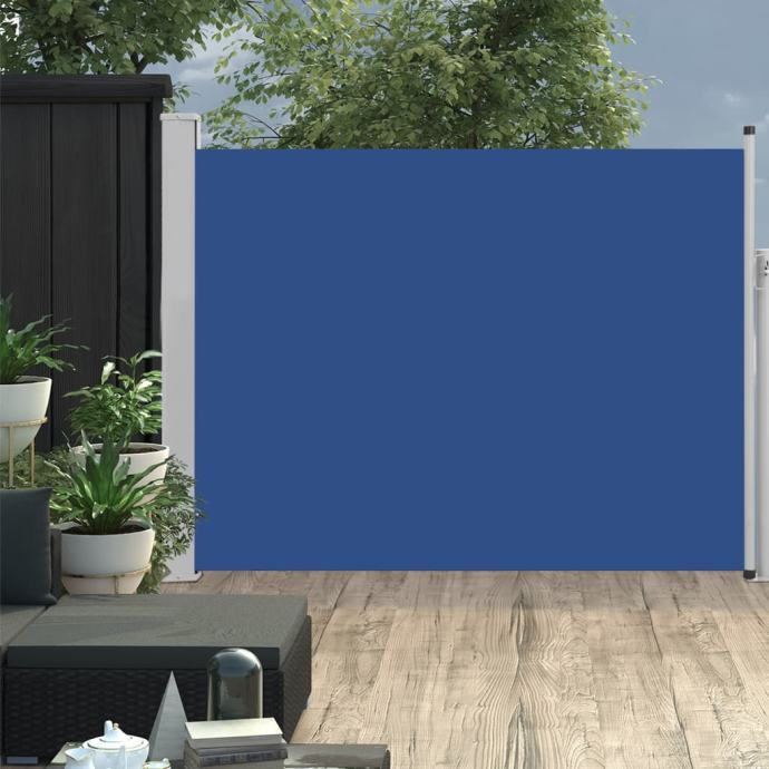 vidaXL Zložljiva stranska tenda za teraso 170x500 cm modra