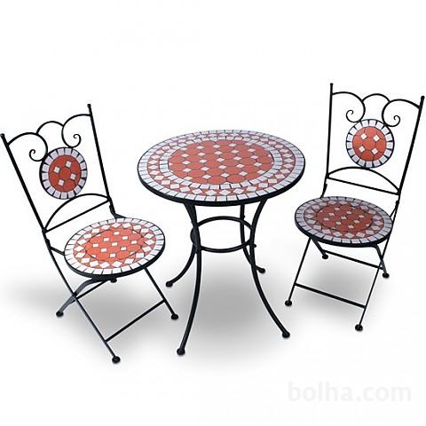 Vrtna garnitura/miza + 2 stola mozaik / www.provirtus.si