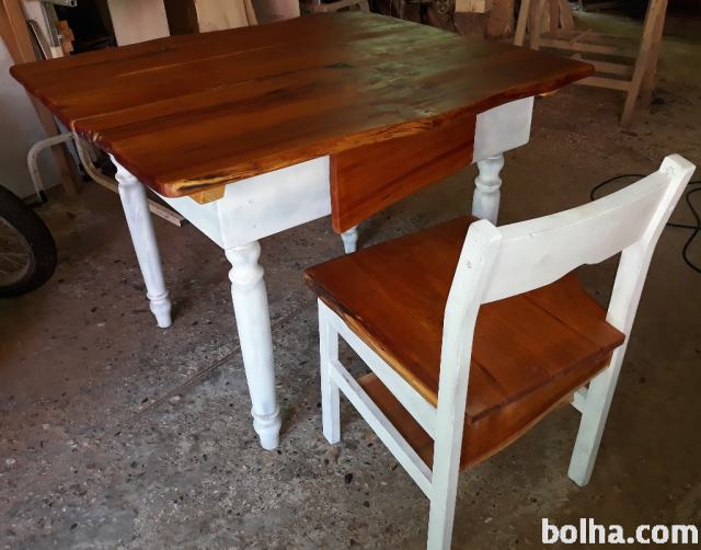 miza in stol rustik