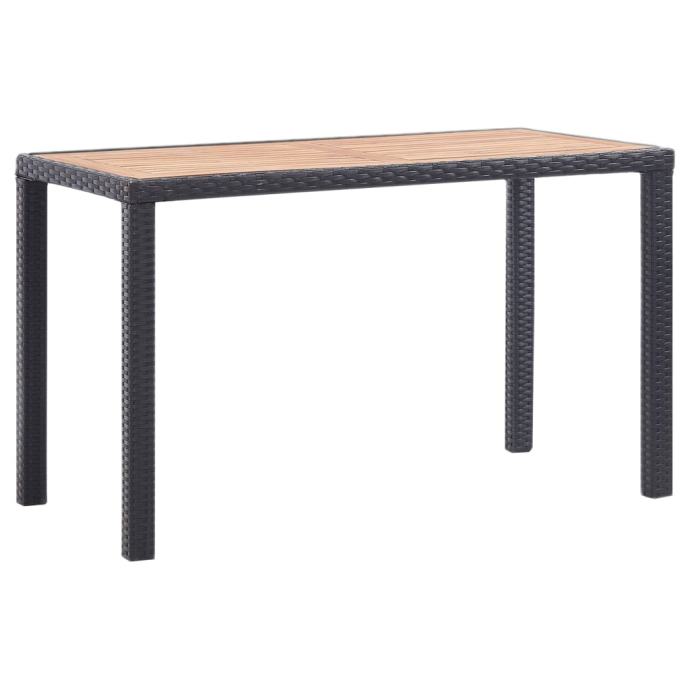 vidaXL Vrtna miza črna in rjava 123x60x74 cm trden akacijev les