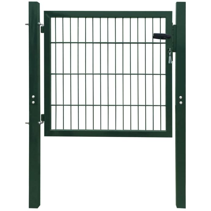 2D Vrata za Ograjo (Enojna) Zelene Barve 106 x 130 cm