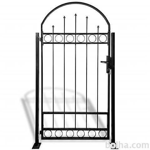 vidaXL Vrata za ograjo zaobljena zgornja stran &plus;  2 stebrička&...