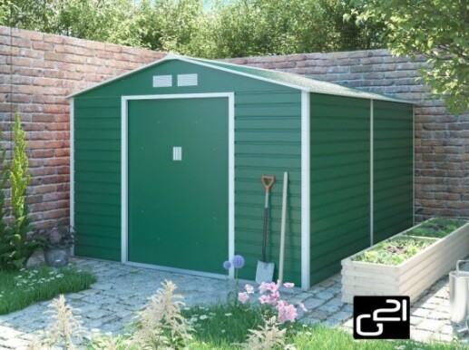 Vrtna kovinska hiška-uta-lopa 8,25 m2 - 2,7m x 3,1m - ZELENA