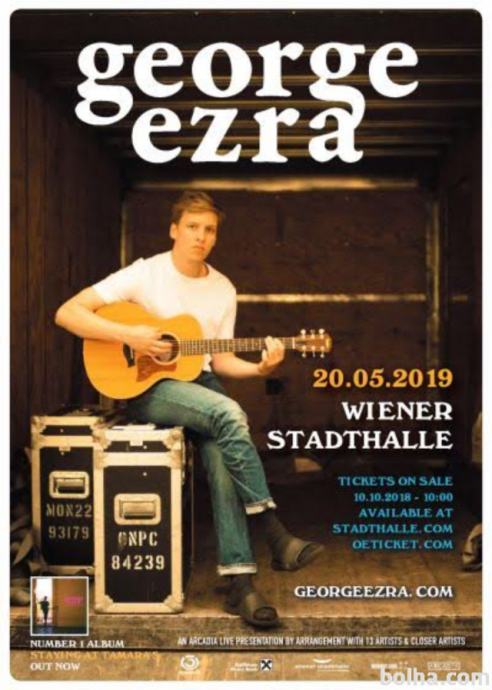George Ezra, 20.5.2019, Dunaj, 2 vstopnici