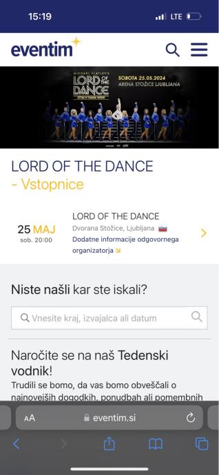 Lord of Dance - Ljubljana Stožice 25.5.2024