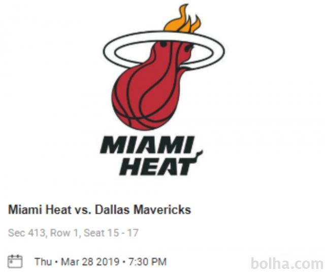 NBA vstopnice Miami Heat vs. Dallas Mavericks