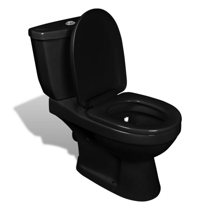 Keramična WC školjka s kotličkom črne barve
