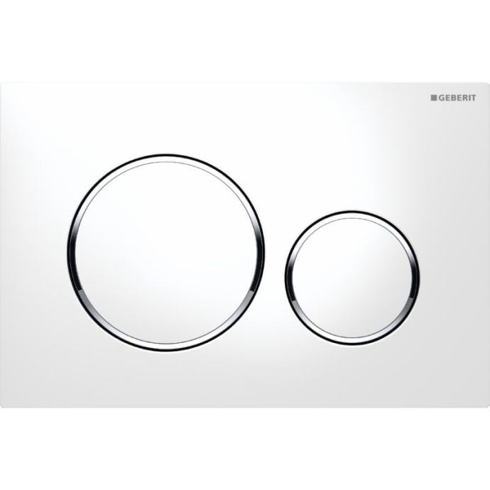 WC Geberit aktivna tipka Sigma 20, bela-srebrna, dvojna tipka