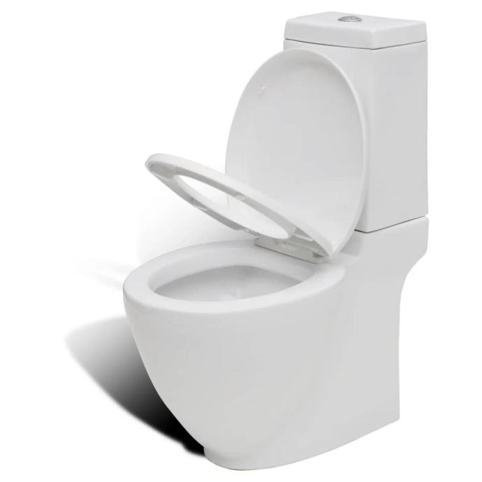 WC Školjka Keramična Unikatna Oblika Kvadrat Bele barve
