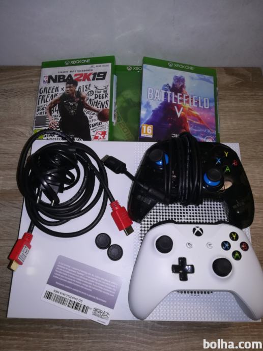 Xbox One S 1TB 4K UHD + BF V + NBA 2K19 + 2 kontrolerja