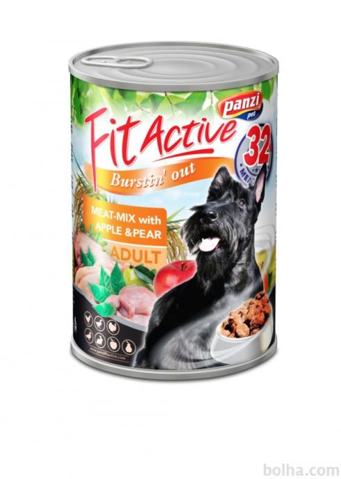 Fit Active popolna mokra hrana za pse, različni okusi, 415g