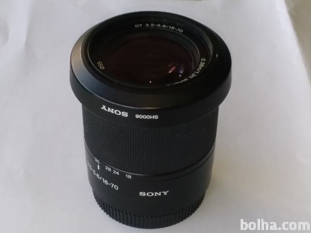 Sony zoom objektiv 18-70mm, f/3,5-5,6, kot nov, 70 eur