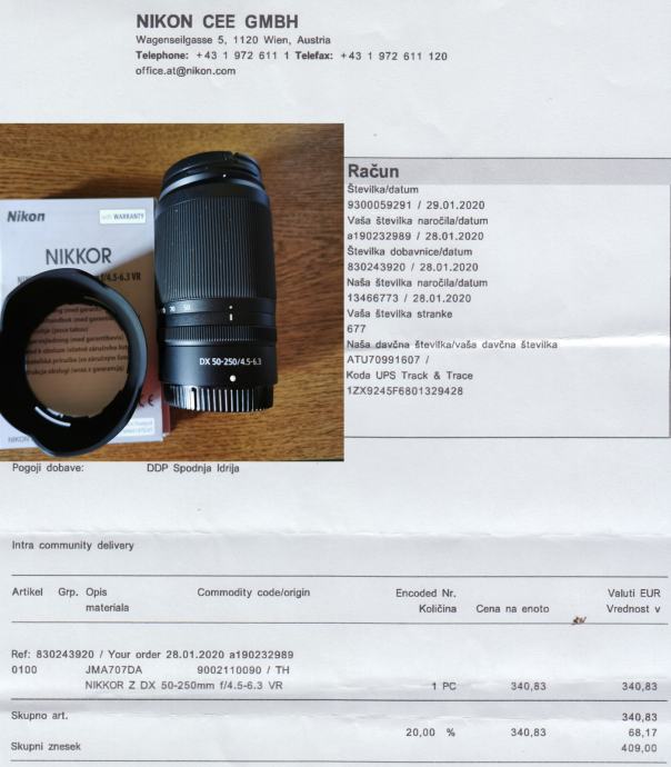 objektiv NIKkOR Z DX 50-250 mm f/4,5-6,3 VR