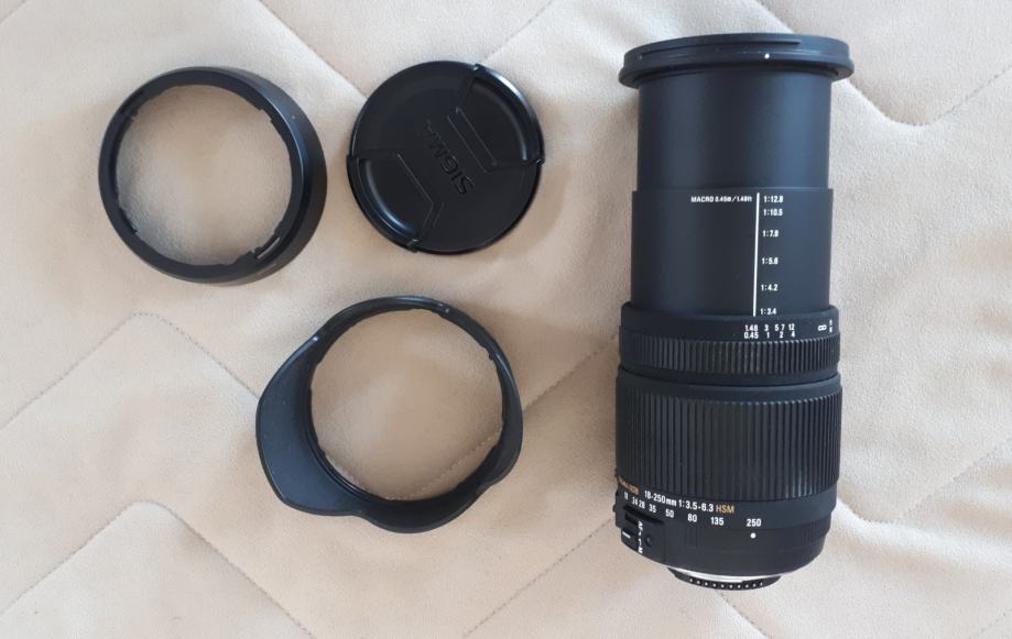Objektiv Sigma 18-250 mm f3.5-6.3 DC OS Macro HSM za Nikon