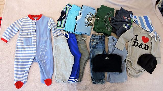 Komplet jesensko-zimskih oblačil za fantka št.74-80 - 20kos