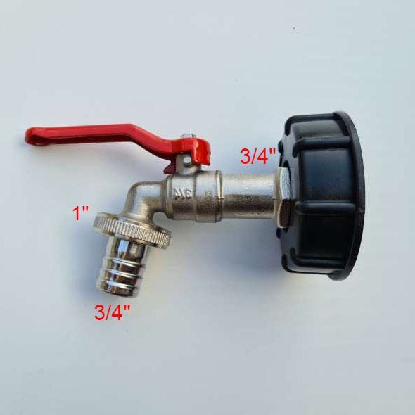 Komplet ECO 3/4'' za IBC cisterno. Reducir (adapter, pokrov) + pipa.