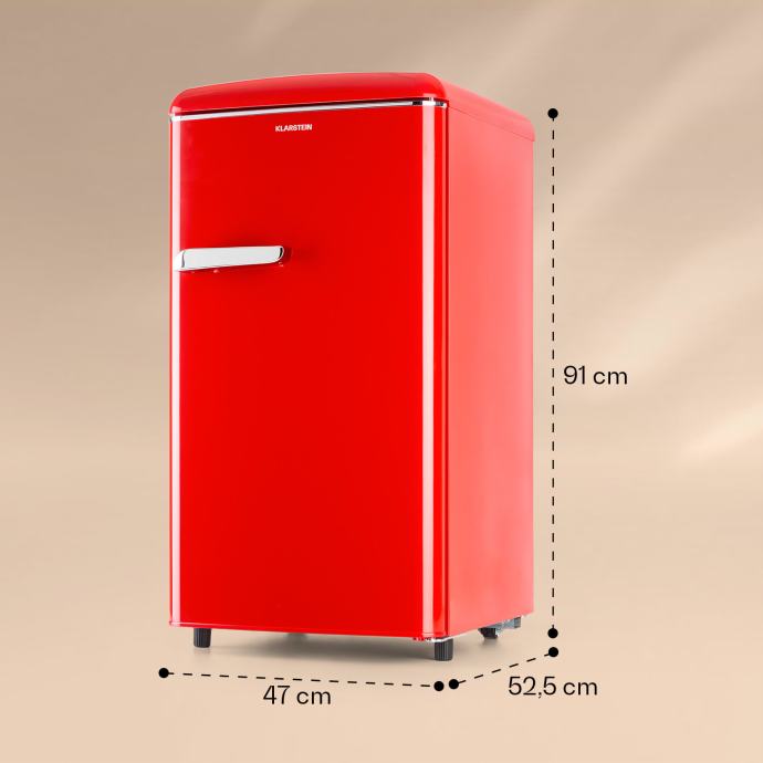 Congélateur Klarstein Laika 60L - Design Rétro Bleu, 3 Tiroirs, Thermostat 5 Niveaux