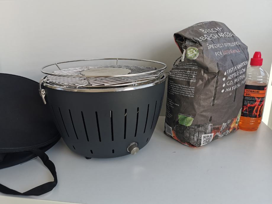Lotus grill, brezdimni žar na oglje tudi za kostanj