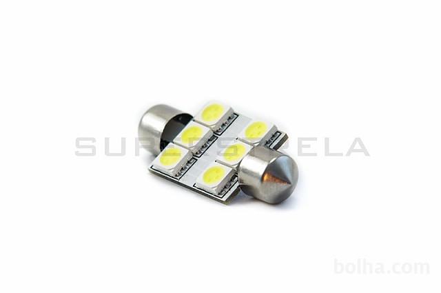Cevna LED sijalka / Hladno bela 6LED 5050 1,44W-8W 12V 31mm
