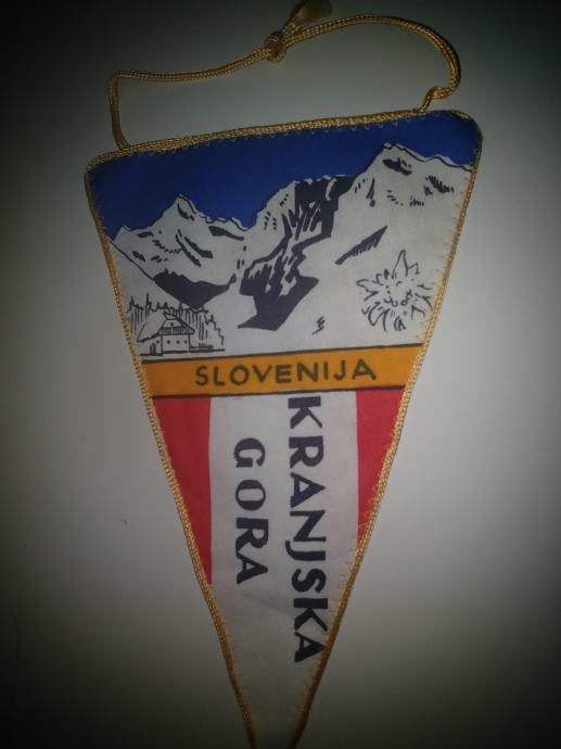 vintage zastavica, Kranjska gora, Vršič, Slovenija, Jugoslavija