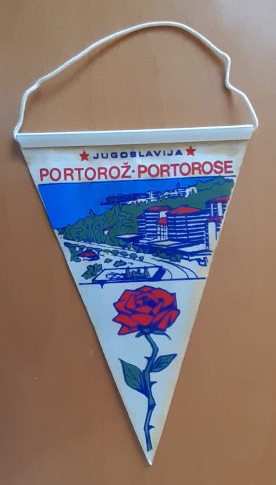 Zastavica PORTOROŽ Jugoslavija  80-ta leta  velikost 14x20cm