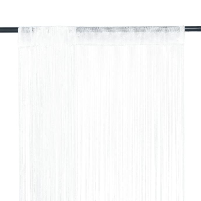 Zavese iz nitk 2 kosa 100x250 cm bele barve