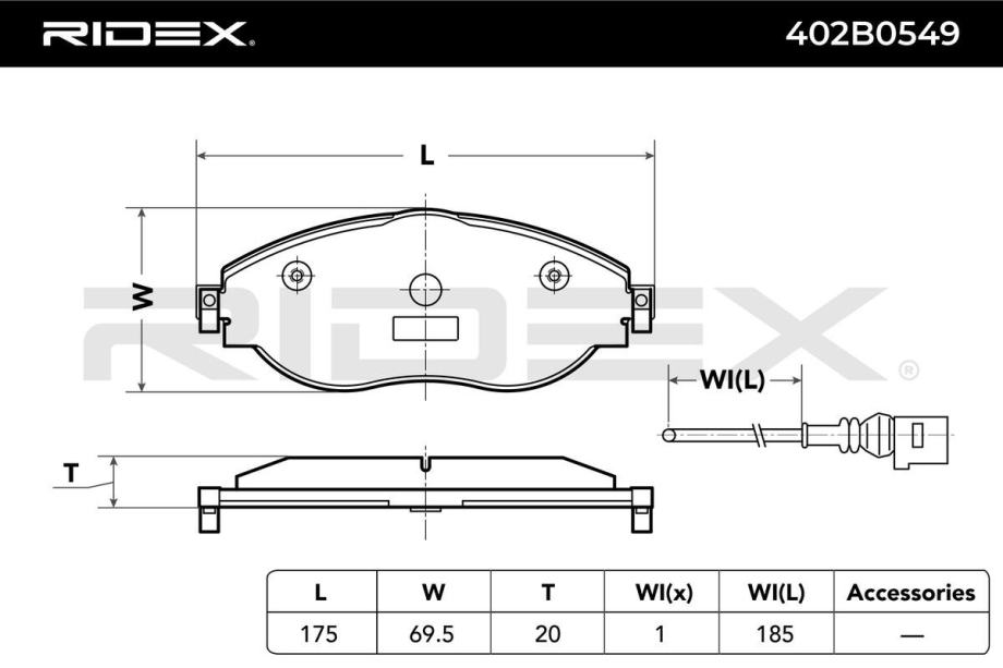 Zavorne obloge ploščice:VW Arteon L.17&gt;,T-Roc L.17&gt;