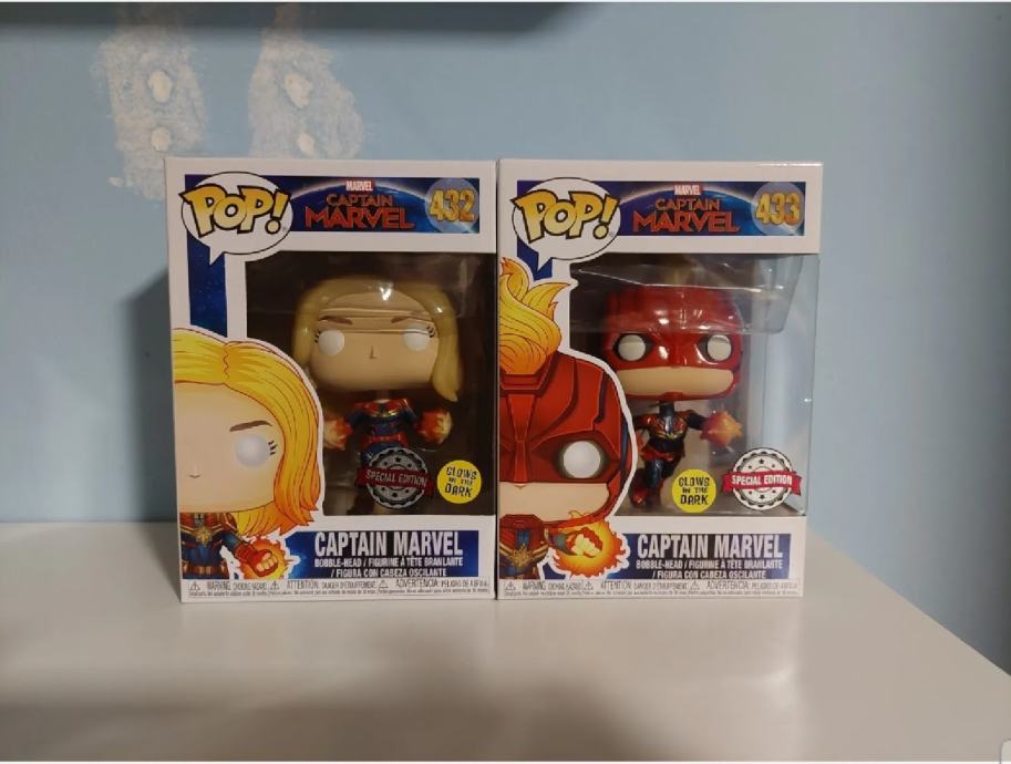 Captain Marvel Funko Pop Collector Corps Exclusive Glow In The Dark