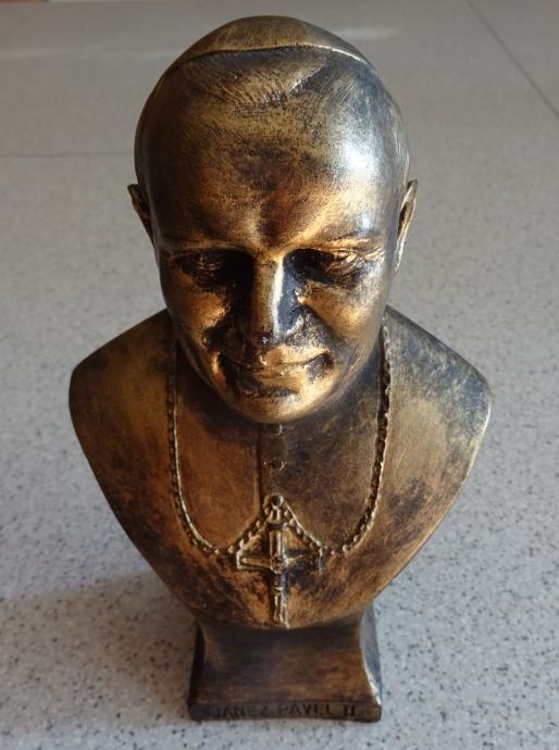 Doprsni kip papež Janez Pavel II, višina 14 cm (možna menjava)